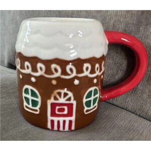 Wondershop Gingerbread House Mug with Red Accents
